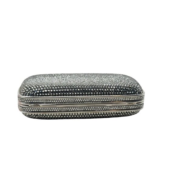 JUDITH LIEBER SWAROVSKI CRYSTAL Classic Micro mini Clutch Bag smoke gray Amazing - Picture 5 of 13